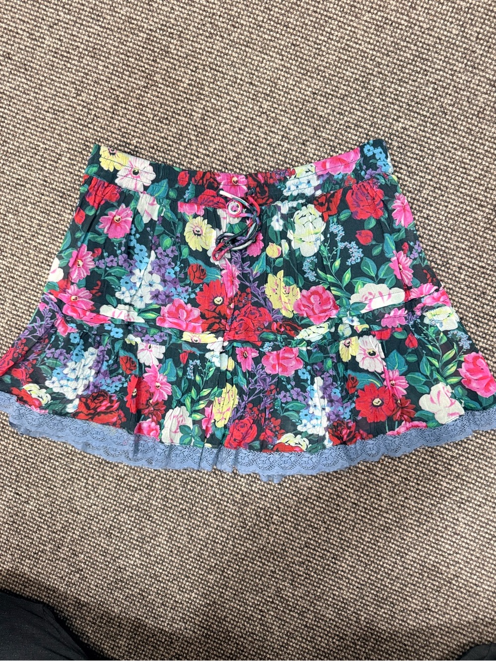 Floral Tiered Mini Skirt in Multicolor